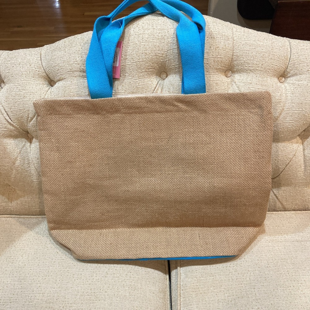 New Simply Southern Sail Away Large Jute Tote Bag For‎ Beach Pool Teal Cute Bag - Picture 5 of 5